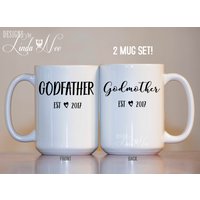 Patin Und Pate Becher Set, Personalisierte Paar Gegründet Becher, Baby Offenbaren Taufe Geschenk Mph344 von DesignsbyLindaNeeToo