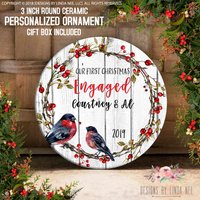 Personalisierte Engagement Ornament Verlobt Ornament-Herr Und Frau Engagiert Nur Benutzerdefinierte Geschenk Schmuck Och190 von DesignsbyLindaNeeToo