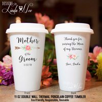 Personalisierte Mutter Des Bräutigams, Danke Für Die Aufzucht Mannes Meiner Träume, Hochzeitsgeschenk, Reise Keramik Kaffeebecher Boho Mph238 von DesignsbyLindaNeeToo