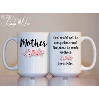 Personalisierte Mutter Gott Konnte Nicht Überall Sein, So Schuf Er Mütter, Geschenk Zum Muttertag, Mama Geburtstag Becher Christian Mutters Tag von DesignsbyLindaNeeToo