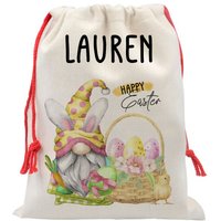 Personalisierte Osterkörbe, 20x26" Ostersack, Happy Easter Gnome Sack, Osterkorb, Ostern Geschenktasche, Osterhase Tasche, Eiersuche 7-Eas001 von DesignsbyLindaNeeToo