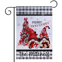 Personalisierte Weihnachten Santa Gnome Garten Flagge, Yard Decor, Frohe Weihnachten, Winter Sign, Willkommen Familienname 7-xms011 von DesignsbyLindaNeeToo