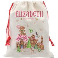 Personalisierter Lebkuchensack, Weihnachtssack, Rosa Mädchen Name Weihnachtsmannsack, Weihnachtsmann B-xms018 von DesignsbyLindaNeeToo