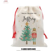Personalisierter Nussknacker-Santa-Sack, Weihnachtssack, Zuckerpflaumen-Fee-Heiligabend-Box, Mädchen - Oder Jungen-Benutzerdefinierter Name von DesignsbyLindaNeeToo