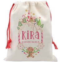 Personalisierter Weihnachtssack, Rosa Weihnachtssack Mit Namen, Weihnachtsmann B-xms015 von DesignsbyLindaNeeToo