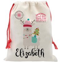 Personalisierter Weihnachtssack, Weihnachtssack Für Mädchen, Weihnachtsgeschenk, Spielzeug B-xms016 von DesignsbyLindaNeeToo