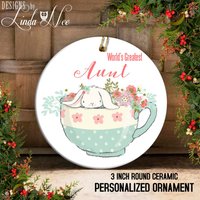 Tante Weihnachten Ornament, Weltgrößte Hase Geschenk Für Tante, Schwester, Beste Freundin Teetasse Och44 von DesignsbyLindaNeeToo