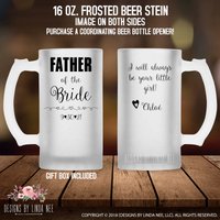 Vater Der Braut Bier Becher Brautgeschenk Personalisierte Bier-Becher-Hochzeits-Geschenk Für Papa Glas Geschenk Von Tochter Mph148 von DesignsbyLindaNeeToo