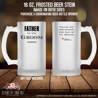 Vater Des Bräutigams Bier Becher Der Bräutigam Geschenk Personalisierte Hochzeit Glas Für in Recht Mph151 von DesignsbyLindaNeeToo