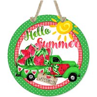 Wassermelone Schild, Hallo Sommer 7 "Runde Wand Bauernhaus Wassermelonen Untersetzer, Tiered Tray Schild J-Hel002 von DesignsbyLindaNeeToo