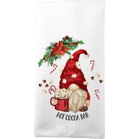 Wichtel Küchenhandtücher, Heiße Kakao Bar Küchenhandtuch, Heißes Schokoladenhandtuch, Winter Küchendekoration, Xmas Geschirrtuch, 7-Xms003 von DesignsbyLindaNeeToo