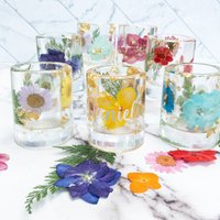 Benutzerdefinierte Blume Bruchsicheres Schnapsglas, Brautjungfer Vorschlag Geschenk, Personalisierte Schnapsgläser, 21 von DesignsbySavi