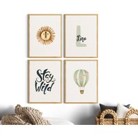 Löwe Kinderzimmer Bilder Mit Name Safari Junge, Dschungel Poster Set Tiere, Spruch Initialen Heißluftballon, Babyzimmer Wanddeko, Beige Boho Löwe Kinderzimmer Bilder Mit Name Safari Junge, Dschungel Poster Set Tiere, Spruch Initialen Heißluftballon, Babyzimmer Wanddeko, Beige Boho von Designstage