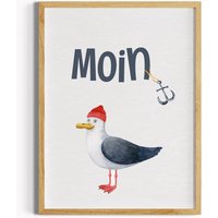 Maritime Deko Eingang, Moin Möwe Wandbild, Geschenkidee Zum Einzug, Küche, Schlafzimmer, Wohnzimmerdeko, Wandgestaltung, Tierbild Maritime Deko Eingang, Moin Möwe Wandbild, Geschenkidee Zum Einzug, Küche, Schlafzimmer, Wohnzimmerdeko, Wandgestaltung, Tierbild von Designstage