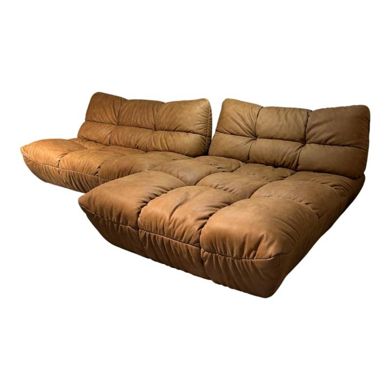 Ecksofa Diego Leder Eagle Camel M2104 Braun Mit Manueller Rückenverstellung von Designwerk