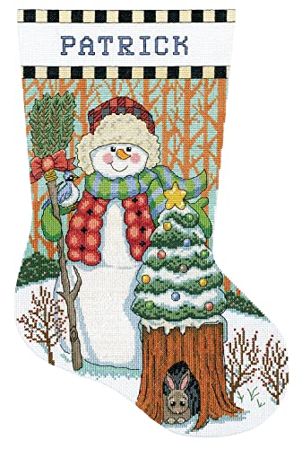 Design Works Crafts Kreuzstich Stickpackung Weihnachtsstrumpf Schneemann, Zählmuster von Designworks Ink