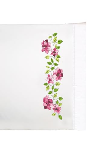 Design Works Crafts Tobin Stamped For Embroidery Pillowcase Pair 20"X30"-Pink Roses von Designworks Ink