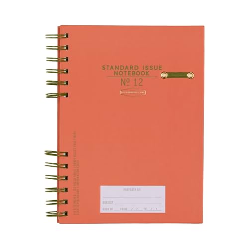DesignWorks Ink Standard Issue Notebook No. 12 – 6" x 8.25" Undated Daily Planner & Writing Journal, 192 Lined Pages, Elastic Pen Holder, Small Notebook for Work & Journaling - Army Green & Chili DesignWorks Ink Standard Issue Notebook No. 12 – 6" x 8.25" Undated Daily Planner & Writing Journal, 192 Lined Pages, Elastic Pen Holder, Small Notebook for Work & Journaling - Army Green & Chili von Designworks Ink