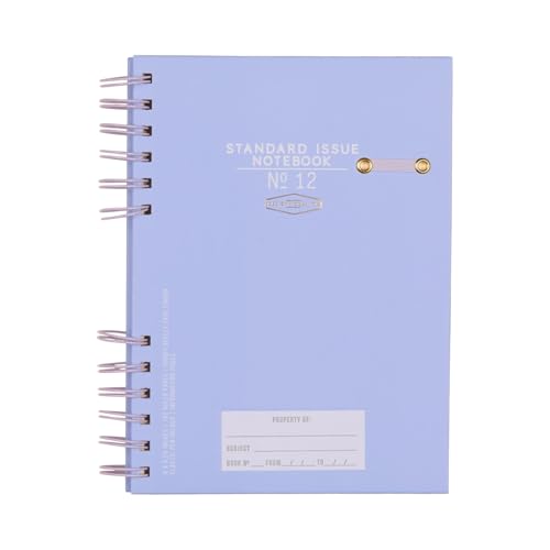 DesignWorks Ink Standard Issue Notebook No. 12 – 6" x 8.25" Undated Daily Planner & Writing Journal, 192 Lined Pages, Elastic Pen Holder, Small Notebook for Work & Journaling - Lavender & Periwinkle von Designworks Ink