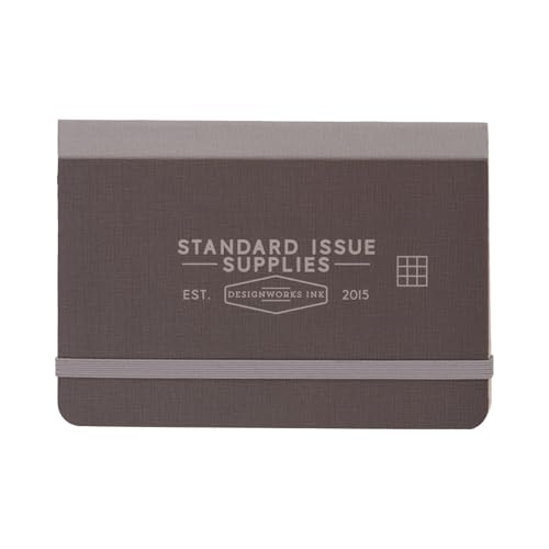DesignWorks Ink Standard Issue Pocket Journal – Small Grid Notebook for Writing, Drawing & Journaling – 128 Pages, Elastic Closure, Lay-Flat Design, 4.17" x 5.82" – Black DesignWorks Ink Standard Issue Pocket Journal – Small Grid Notebook for Writing, Drawing & Journaling – 128 Pages, Elastic Closure, Lay-Flat Design, 4.17" x 5.82" – Black von Designworks Ink