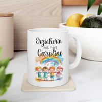 Erzieherin Tasse/Abschiedsgeschenk Mit Herz Name Personalisierte Tagesmutter von DesignworldDe