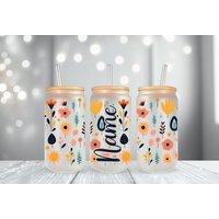 Glas Personalisiert/Mit Name Deckel Und Strohhalm Trinkglas Trinkgefäß Eiskaffee Gläser von DesignworldDe