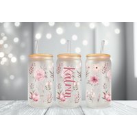 Glas Personalisiert/Mit Name Deckel Und Strohhalm Trinkglas Trinkgefäß Eiskaffee Gläser von DesignworldDe