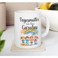 Tagesmutter Tasse/Abschiedsgeschenk Mit Herz Name Personalisierte Erzieherin Tagesmutti von DesignworldDe