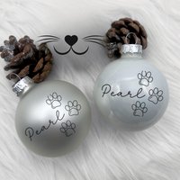 Weihnachtskugel Katze Mit Name/Personalisiert Glas Catmom Geschenk/ Christbaumkugel Katzenpfote Catmom von DesignworldDe