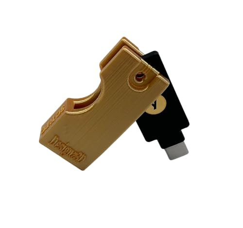 Designz3D Yubikey Protector Flip Case Keychain Holder (5 NFC / 5C NFC) (Gold, 5C NFC) von Designz3D