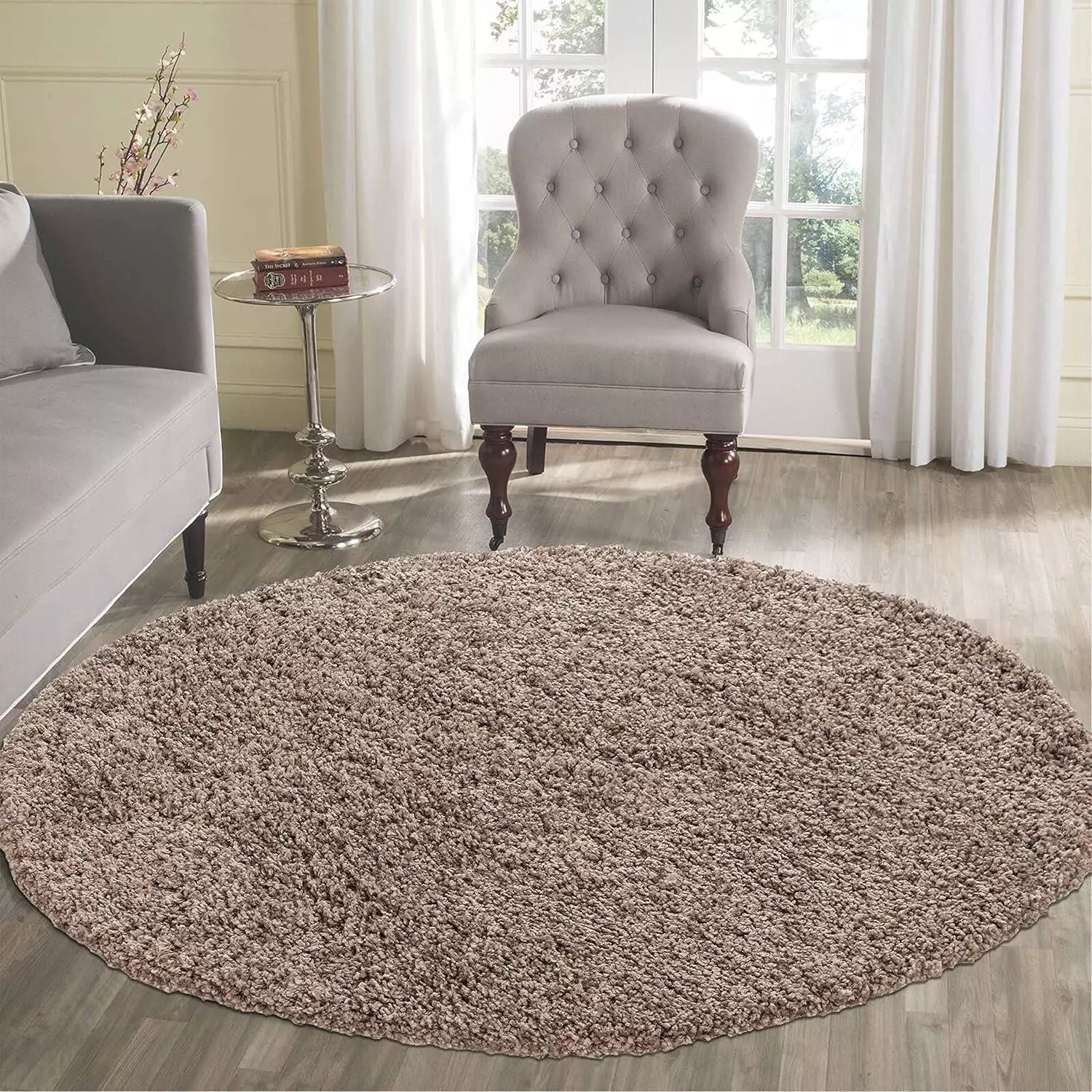 Desire Rugs Teppich Bodenmatte Wohnzimmer Teppich Dunkelbeige Rund 120 X 120 Cm B-Ware von Desire Rugs