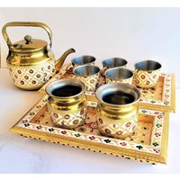 Tablett Mit Teetassen, Teekanne, Serviertablett Schüsseln, Küchenaufbewahrung von DesirePanache