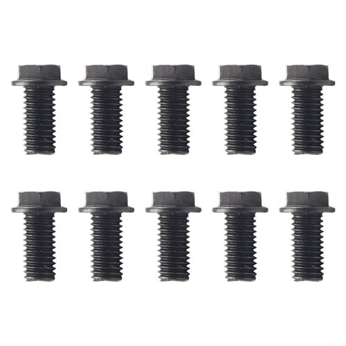 10 Stück Kohlenstoffstahl Sechskant-Flanschschrauben Linksgewinde M6 M7 M8 verzinkt für Sägeblätter für Schneidemaschine Ersatz (6 mm) von Desiumite