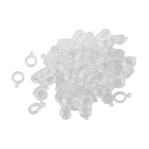 100 Stück elastische transparente Pellet-Köderbänder zum Karpfen- und Grobangeln, Kunststoffbänder zum Befestigen von Pellets an Haken und Hair Rigs, geeignet für Köder zwischen 2 und 12 mm (M) von Desiumite