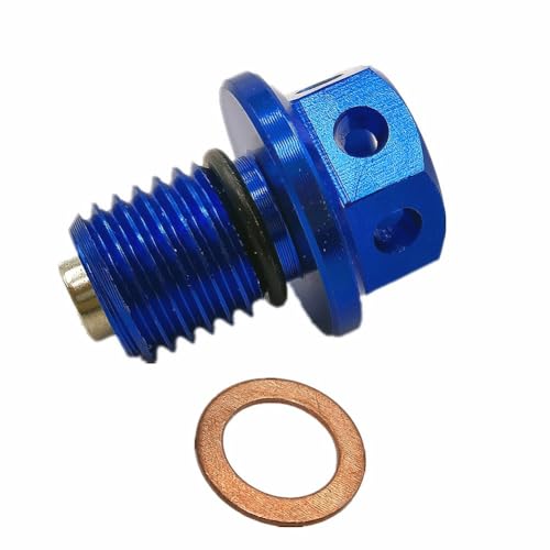12 mm Ölablassschraube mit Magnet aus Aluminium für Motorwartung und Sicherheit (blau) von Desiumite