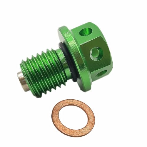 12 mm Ölablassschraube mit Magnet aus Aluminium für Motorwartung und Sicherheit (grün) von Desiumite