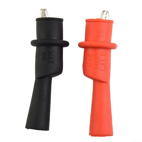 2 Stück Drahtspitzen, Testklemme, Klemm-Set, isoliertes Gummi für Multimeter, 10 A/1000 V, rot und schwarz 2 Stück Drahtspitzen, Testklemme, Klemm-Set, isoliertes Gummi für Multimeter, 10 A/1000 V, rot und schwarz von Desiumite