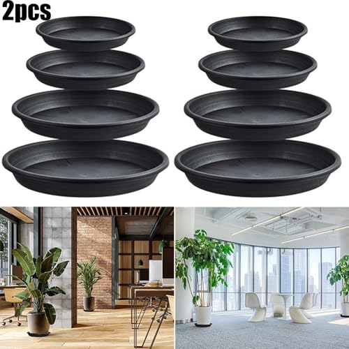 2 Stück PP-Blumentopf-Untersetzer, rundes Design für den Innenbereich, Gartenarbeit und Heimdekoration (17,8 cm) von Desiumite