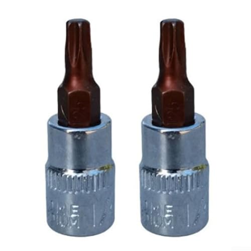 2 Stück für Torx-Bits für 1/4-Zoll-Antriebs-Stecknuss T8 T40 Hochleistungs-Chrom-Vanadium-Stahl () von Desiumite