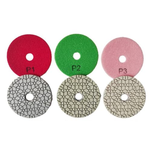 3-stufige Nass-/Trocken-Polierpads 10,2 cm Scheiben für effizientes Schleifen von Granit, Marmor, Fliesen (3 Stück) von Desiumite