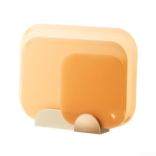 3-teiliges Schneidebrett-Set aus Kunststoff mit Halter für die Küche einschließlich Fleisch, zum Schneiden von Obst und Gemüse (Orange) von Desiumite
