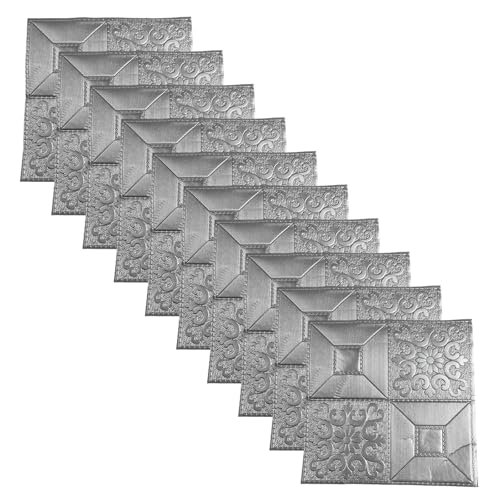3D-Fliesenstein-Design, weiche Schaumstoff-Paneele und Paneele für Heimdekoration, einfach anzubringen, 10 Stück (grau) von Desiumite