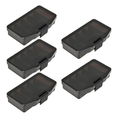 Angelköderbox mit 5 Fächern, sicheres Schnapp-Design für kleine Haken und Zubehör (5 Stück) von Desiumite