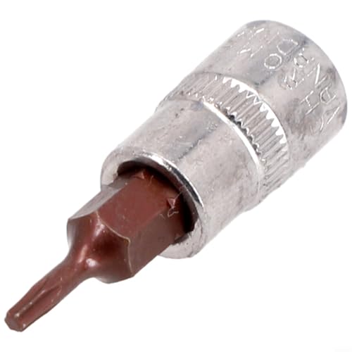 Chrom-Vanadium-Stahl-Handwerkzeug, 1 Stück, für Torx-Schraubendreher-Bit-Steckschlüssel-Set T8 bis T40 für verschiedene Anwendungen (T8) von Desiumite