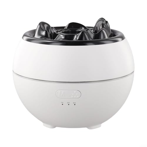 Cool Mist Aromatherapie-Diffusor in auffälliger Flammenform, bietet ein großes Fassungsvermögen von 360 ml und Farboptionen (weiß) von Desiumite