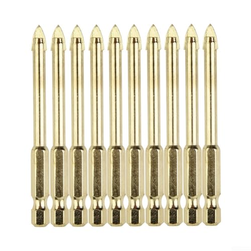 Desiumite 10 x 6 mm Keramikfliesen-Glasbohrer, Kreuzspitzen-Hartmetallkopf, 72 mm Länge, 4,5 mm Schaftdurchmesser, für Fliesen, Marmor Desiumite 10 x 6 mm Keramikfliesen-Glasbohrer, Kreuzspitzen-Hartmetallkopf, 72 mm Länge, 4,5 mm Schaftdurchmesser, für Fliesen, Marmor von Desiumite