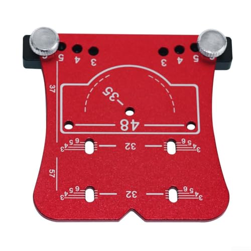 Desiumite 35 mm Scharnierlochbohrer-Führungs-Set, Aluminiumlegierung, Stanzwerkzeug mit Begrenzungsrahmen für Holzbearbeitung, Schranktüren (rot) von Desiumite
