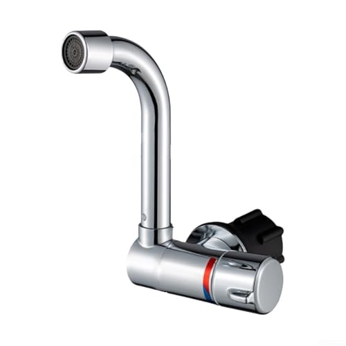 Desiumite 360-Grad-Schwenkbarer Wohnmobil-Wasserhahn, Einhand-Küchenspüle, Warm- und Kaltwassermischer mit faltbarem Auslauf, geeignet für Wohnmobile und Wohnwagen von Desiumite