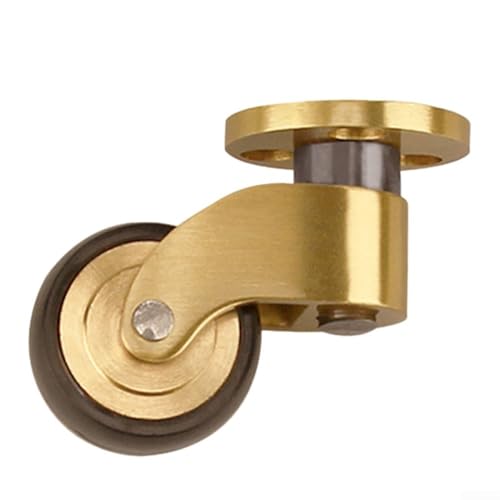 Desiumite 360° Messing-Rollen, geräuschloses Lager, robuste Möbelräder für Sofa, Tisch, Couchtisch, Pflanzenständer mit Schrauben, goldfarbene Metallrollen (T4925) von Desiumite