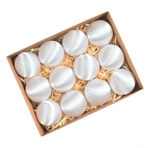 Desiumite 38-teiliges Weihnachtsschmuck-Set mit beflockten Blumen und Kugeln, Weihnachtsbaumschmuck aus Kunststoff für Urlaub, Party, Tür, Fenster und Zuhause (weiß) von Desiumite